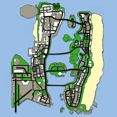Curved roads in GTA Vice City