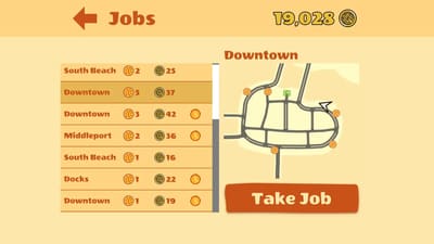 Selection page of delivery jobs