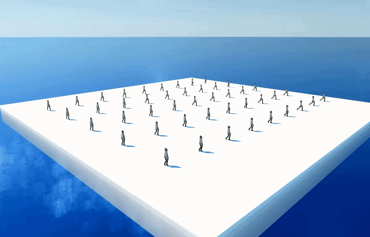 Animation LODs to control playback frequency based on visibility, the farther from an animated model the camera is, the lower the playback frequency