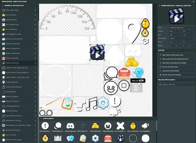 Sprite sheet in the PlayCanvas editor