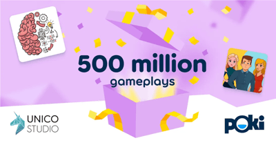 Unico Studio hits 500mill total gameplays with Poki!